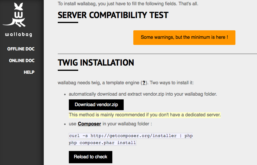 Installation - Server Compatibility Test