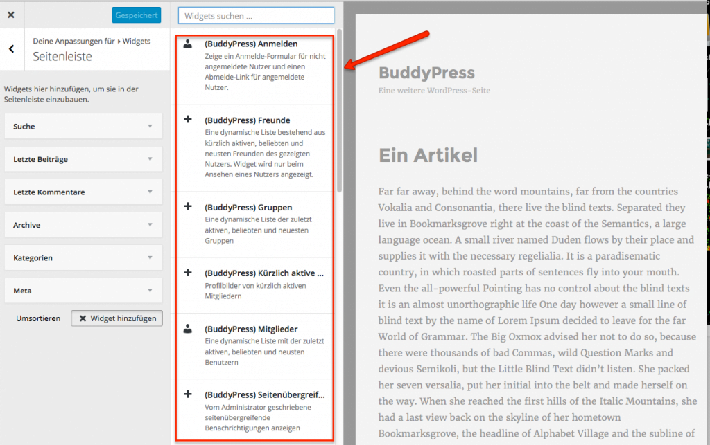 BuddyPress - Widgets