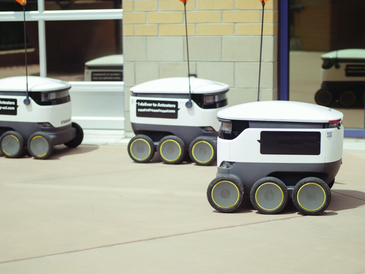 delivery robots on hot pavement